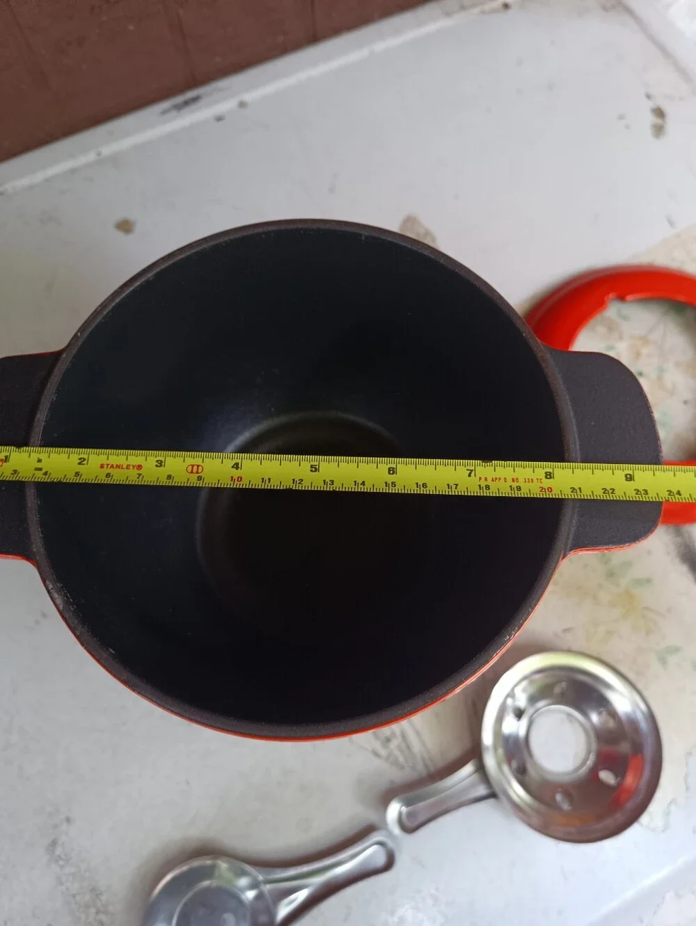 Vintage Le Crueset Red Fondue Set 20539